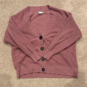 Women's Mauve Button-Up Sweater